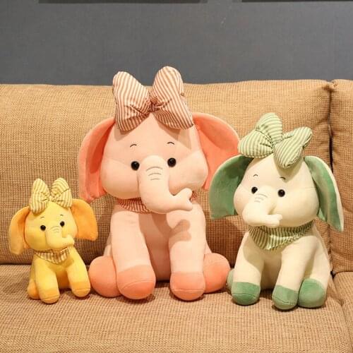 Zqswkl 45cmbow elephant doll cute plush toys for girls christmas birthday gift pillow hugs big stuffed animals baby soft toy