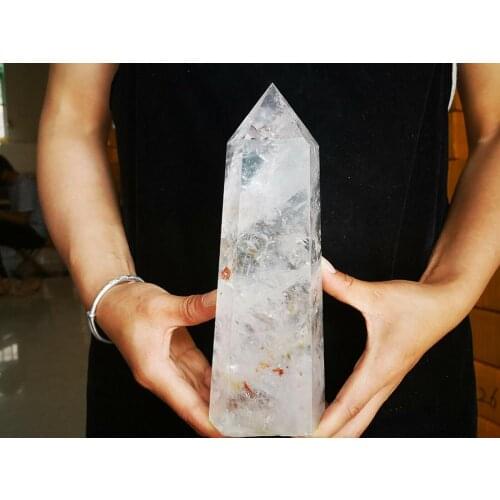 1000g /2000g Natural white crystal, pointed prop, Obelisk is suitable for Aura treatment