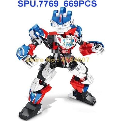 108655 669pcs Anime Orb Ultraman Robot Joint Movable Building Blocks Toy