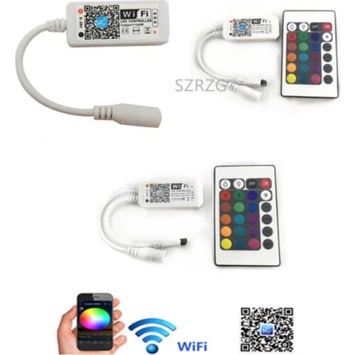 24Keys WiFi RGB Controller DC 5V-12V 24V Mini WiFi Wireless Phone iOS Android APP Remote For SMD 3528 5050 LED Strip