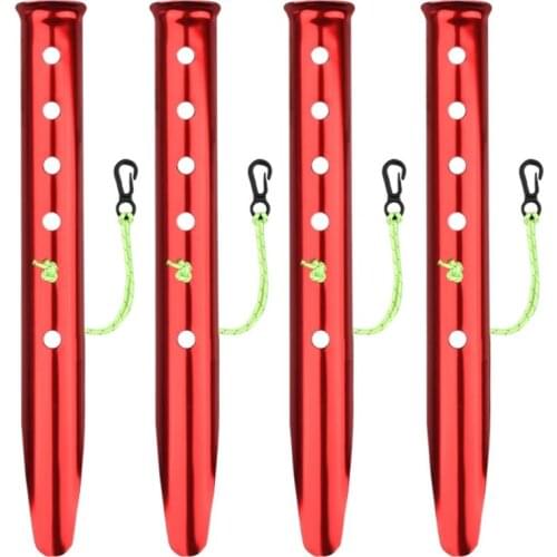 OOTDTY 4 Pcs U-Shaped Snow Nails Aluminum Alloy Nails Pegs Beach Sand Ground Stakes Camping Tent Accessories