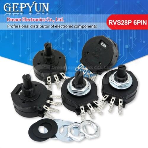 5PCS RVS28 B102 6PIN Electric welding machine potentiometer Original new 100% RVS28P-B102 2W 1K welding machine parts