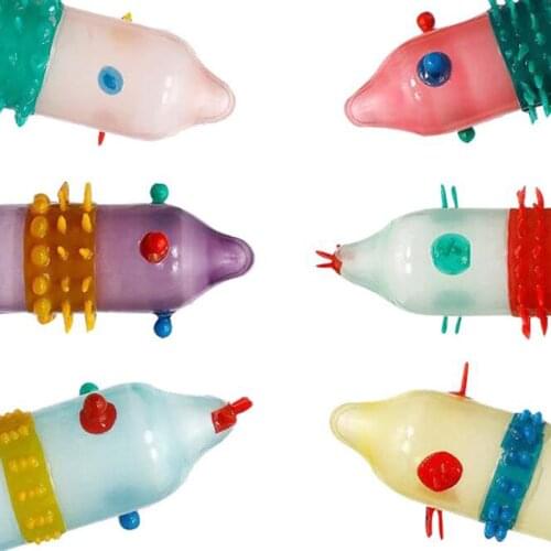 6PCS/Set Allotype Condoms For Men Vaginal Stimulation Penis Sleeve Lubricated Condoms Safe Contraception Sex Tools For Men