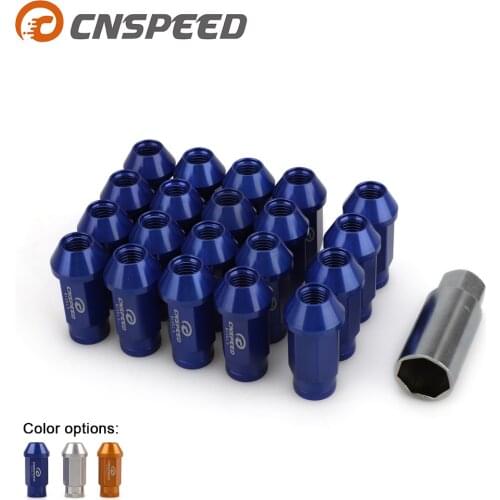 7075-T6 Aluminum Anti Theft wheel lock Lug Nuts M12X1.5 HEX 19mm Racing car 20pcs Wheel Nuts +1 security key car modification
