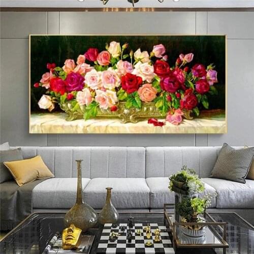 Diamond Mosaic Home Decor Full Square/Round Diamond Embroidery Flowers 5D DIY Diamond Painting Rhinestone Cross Stitch Patterns