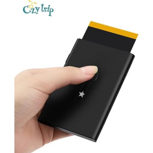 Automatic Pop UP Business Cards Holder Slide Out Name Card Case for Men and Women