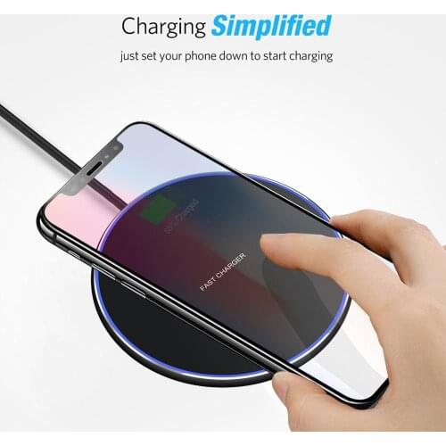 10W Wireless Charger LED Qi Fast Charging Pad For Nokia 9 8 Lumia 1520 930 929 928 920 830 LG V50 V50s V40 V30 G8 G7 ThinQ G6