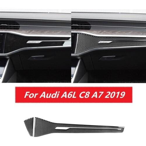 Carbon Fiber Center Console Gear Shift Panel Window Control Decoration Trim Fit For Audi A6L C8 A7 2019 Interior Accessories