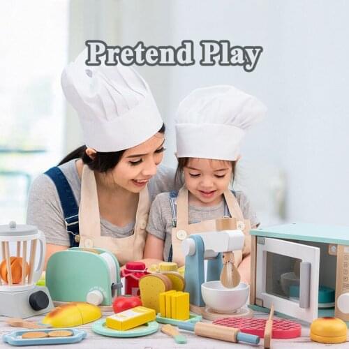 Babyinner Prentend Play Baby Wooden Simulation Kitchen Toys Kitchenware Toy Set Early Childhood Educational Toys 0-3 Years Old