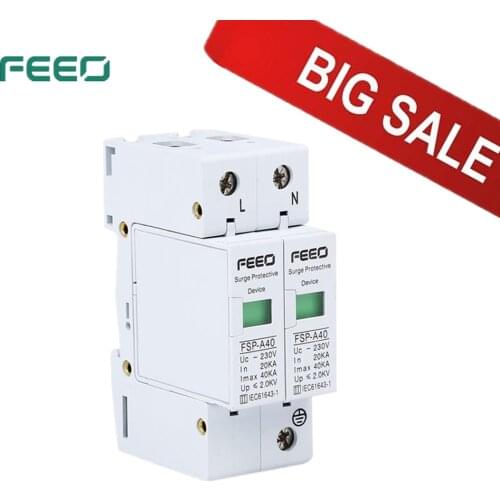 FEEO SPD AC 2P FSP-A40 surge voltage protection lightning protection over voltage protection 20-40KA 380V/420V