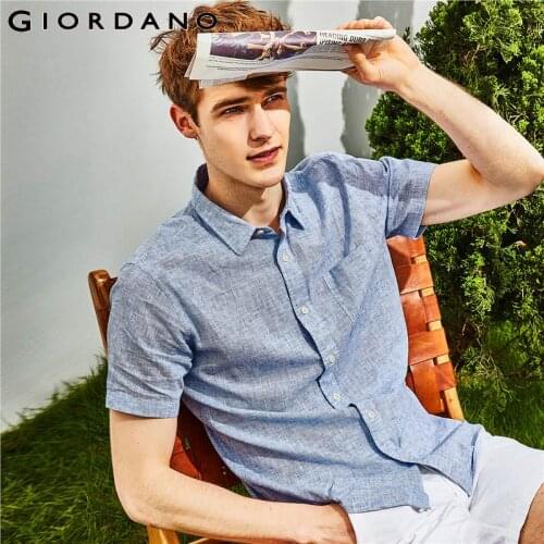 Мужские рубашки с коротким рукавом Giordano China At AliExpress