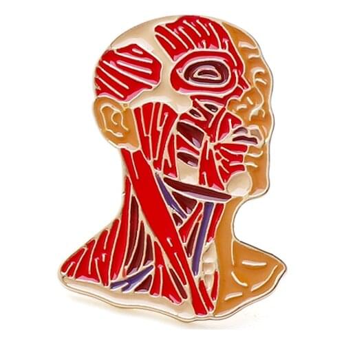 2020 Head Portrait Shape Lapel Pin Red Enamel Pin Gift for Doctor/Nurse Medical Pins Fashion Jewelry Brooches Biology Student