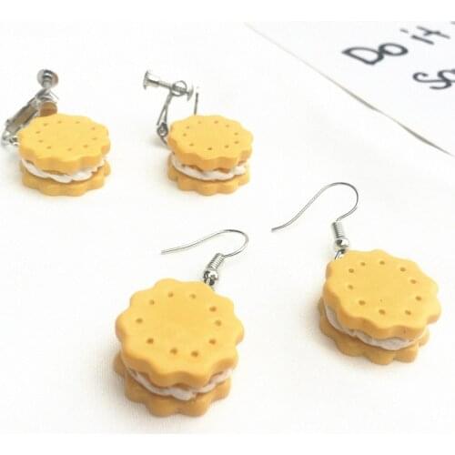 Interesting Sweet Food Earrings Acrylic Lovely Sandwich Biscuit Earring for Women Girls Party Unique Jewelry Funny Gift