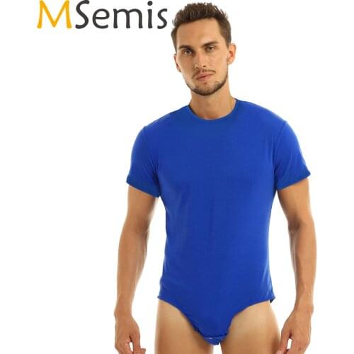 MSemis Men Adults Baby Roleplay Romper One Piece Lingerie Press Crotch T-shirt Bodysuit Short Sleeves Pajamas Underwear Costumes