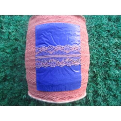 38 mm width of Red bean paste color lace fabric 10 yards / lot DIY clothing accessories Ribbon lace embroidery on both sides