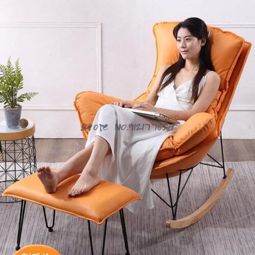 Nordic net red recliner balcony home leisure lazy sofa rocking chair adult comfortable nap rocking chair living room