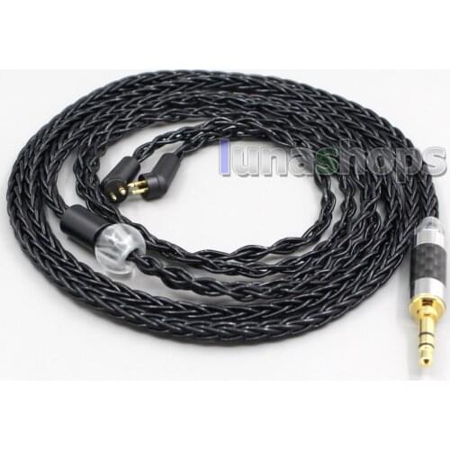 LN006578 2.5mm 4.4mm XLR 8 Core Silver Plated Black Earphone Cable For Etymotic ER4B ER4PT ER4S ER6I ER4 2pin