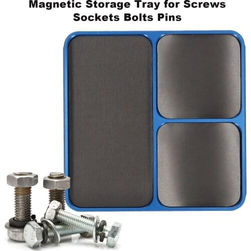 Magnetized Storage Tray Mag-netic Desktop Screws Organizer Metal Parts Storage Case Tray Holder for Screws Sockets Bolts Pins
