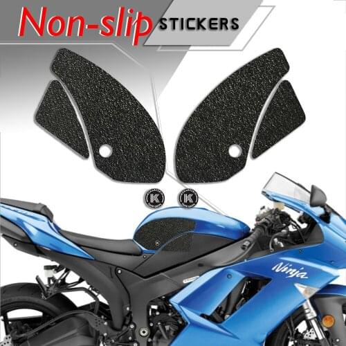 Motorcycle tank grip fuel tank traction pad side knee grip friction protector sticker for KAWASAKI 07-08 NINJA ZX-6R