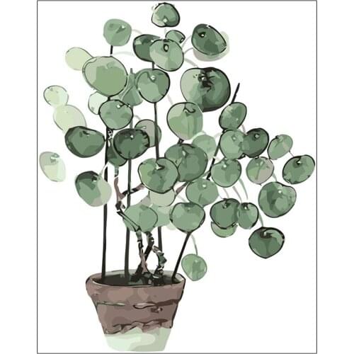 DIY Paint By Numbers Kits,Painting Kit For Adult Beginner,Kids,Canvas DIY Oil Painting For Home Wall Decor Potted Plants