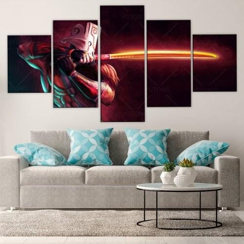 Canvas Wall Art 5 Piece Prints Game Posters dota 2 Pictures Home Decor Framed Modern Bedroom Decoration Paintings