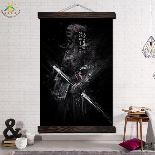 Wall art Canvas Painting Posters and Prints Japan Samurai Art Print Bedroom Decoration Pictures Scroll Paintings on Canvas