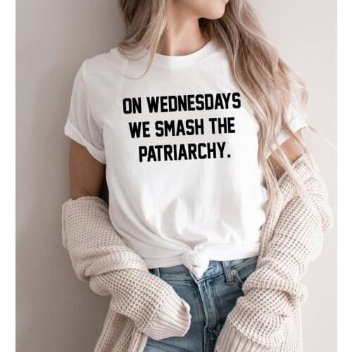 On Wednesdays We Smash The Patriarchy T-shirt Feminism Shirt Equal Rights Tshirt Girl Power Shirts Women Crewneck Tee female Top