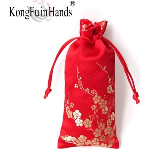 Red Cloth Storage Portable Bag Jewelry Pouches Flower Pattern Bracelet Candy Packaging Pocket Wedding Drawstring Pouch Gift Bags