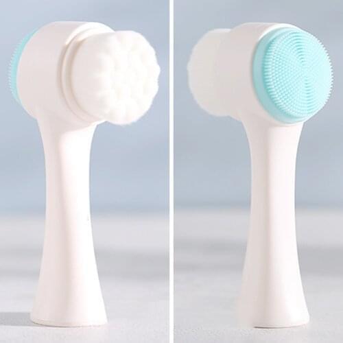Portable Massage Skin Scrubber Face Scrub Washing Brush Makeup Tool Double Side Silicone Facial Pore Cleanser Brush