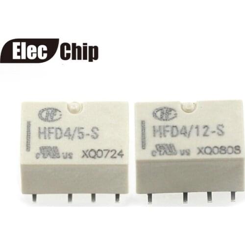 5PCS SMT Signal relay HFD4-005-S HFD4/5-S HFD4-012-S HFD4/12-S Monostable Standard Surface Mount Type 8PIN