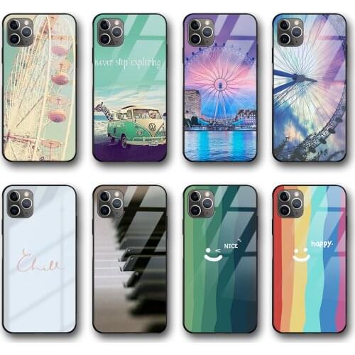 Luxury Ferris Wheel Funda Case for iphone 12 Case for iphone 12 11 Pro XS Max mini XR X 7 8 6 6s Plus SE 2020 Vogue Glass Shell