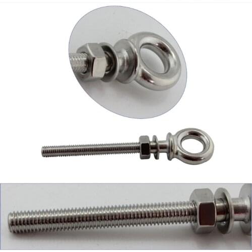 60mm Long Shank Collared Eye Bolt - Marine 316 Grade Stainless Steel