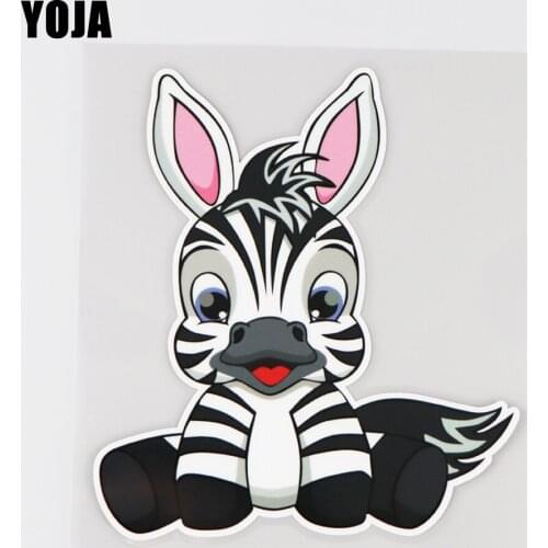 YOJA 13.5X15.4CM Cute Zebra Cartoon Vinyl Car Sticker Laptop Travel Luggage Decal Animal Car Styling Accessories 19A-0100