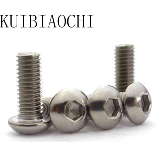 60pcs/lot M5 Screw Stainless Steel Round Head Hex Hocket Hcrews M5*6/8/10/12/14-30 mm Round Head Bolts Mushroom Head Bolt