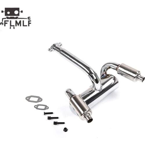 Double Exhaust Pipe with Muffler Fit for 1/5 HPI ROVAN ROFUN KM GTB TS BAJA 5B 5T 5SC