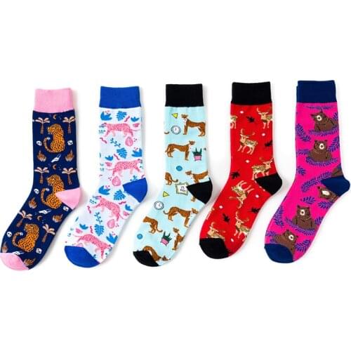 Womens Socks Novelty Sika Deer Animal Style Men Trend Individuality Couples Unisex Pure Cotton Casual Skateboard Fun Sock Woman