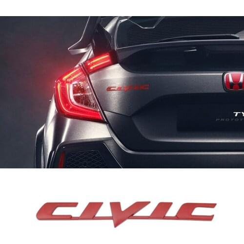1Pcs 3D Metal Car Sticker Red VTEC Letter Logo Badge For Honda Civic Car Side Fender Rear Trunk Decal Accessories