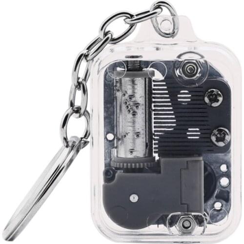 1PC Acrylic Music Box With Keychain Unique Small Music Box Portable Mini Music Box