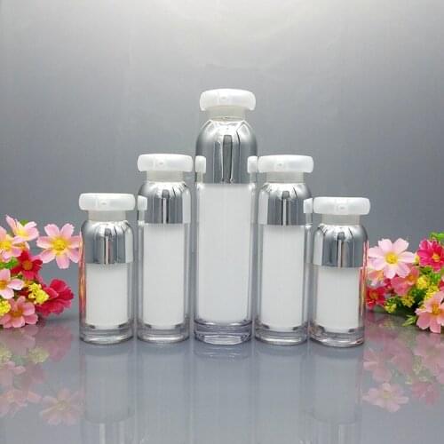 15ml 30ml 50ml 100ml Empty Acrylic Emulsion Essence Vacuum Pump Bottle 30g 50g Makeup Cream Jar Empty Cosmetic Container F060403
