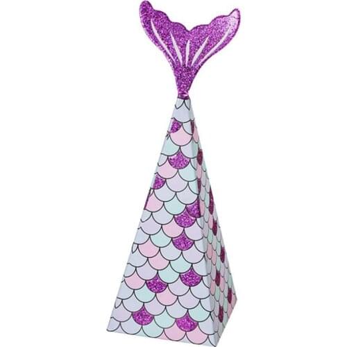 20pcs/lot New Fishtail Shaped Paper Gift Box European Wedding Party Supplies Birthday Wedding Chocolate Candy Box