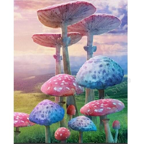 5d Diamond Painting New Arrivals Landscape mushroom Decor For Home Handicraft Display Diamond Embroidery Art Holiday gift FF2771