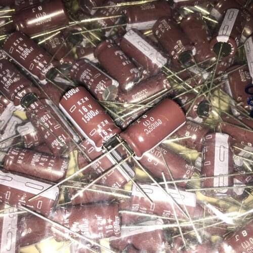 50pcs/100pcs 1500uF 16V NIPPON NCC KZH Series 10x20mm Ultra Low impedance 16V1500uF Aluminum Electrolytic Capacitor