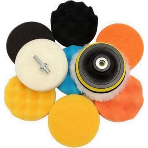 Car Polishing Disc Self-Adhesive Buffing Waxing Sponge 3 Inch Wool Wheel Polishing Pad for Car Polisher Drill Adapter