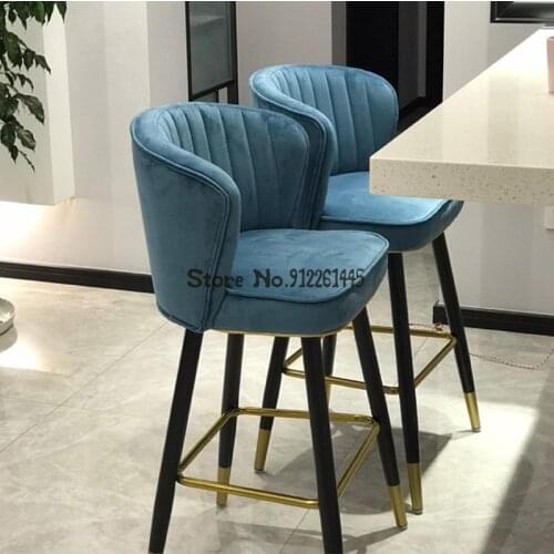 Bar chair light luxury modern minimalist household fashion high chair iron bar chair bar stool island chair 55cm