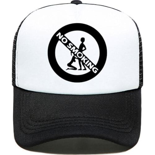 Girl And Boy No Smoking Sex Printed Baseball Cap For Women Men Unisex 2020 Summer Parent-child Hats Mesh Visor Outdoor Sun Hat