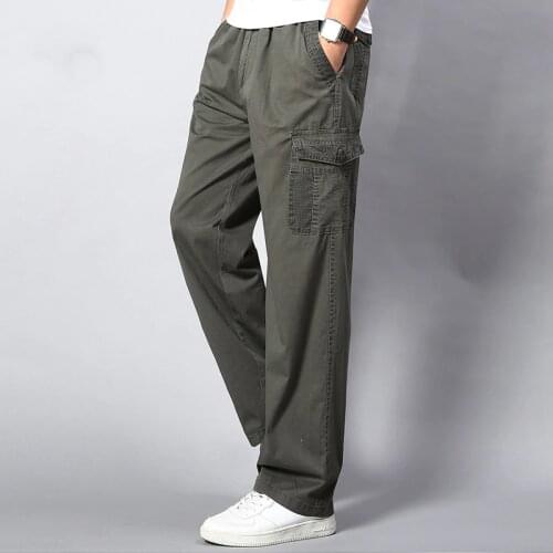 Mens Cargo Pants 2021 Casual Autumn Pockets Pants Men Outwear Streetwear Straight Slacks Long Baggy Large Trousers 5XL Clothes