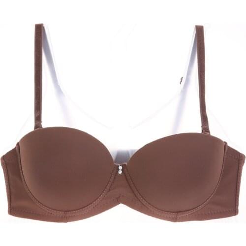 Double Half Cup Super Push Up Bra Breathable Sexy Cotton Bralette Underwear Women Sexy BH Wedding T Shirt Deep U Plunge Bra A B