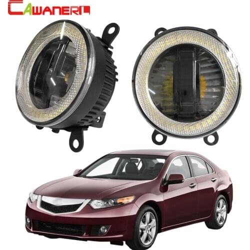 Cawanerl For Acura TSX 2011 2012 2013 2014 Car 3000LM LED Fog Light Daytime Running Light DRL Angel Eye Bulb 12V High Bright