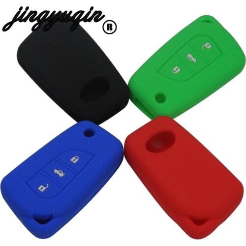 Jingyuqin 3 Buttons Car Key Case Key Cover For Toyota Camry Highlander Corolla Prado Reiz Crown RAV4 Remote Key FOB Car-styling