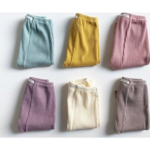 MILANCEL 2020 baby pants striped leggings for girls front string style baby boys base leggings